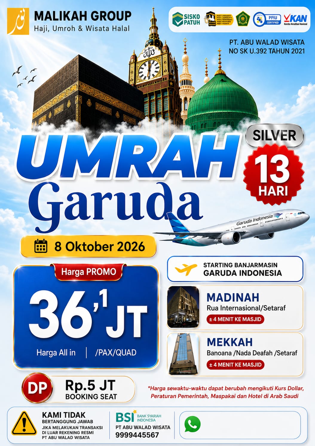Umroh Garuda 8 Oktober 2026